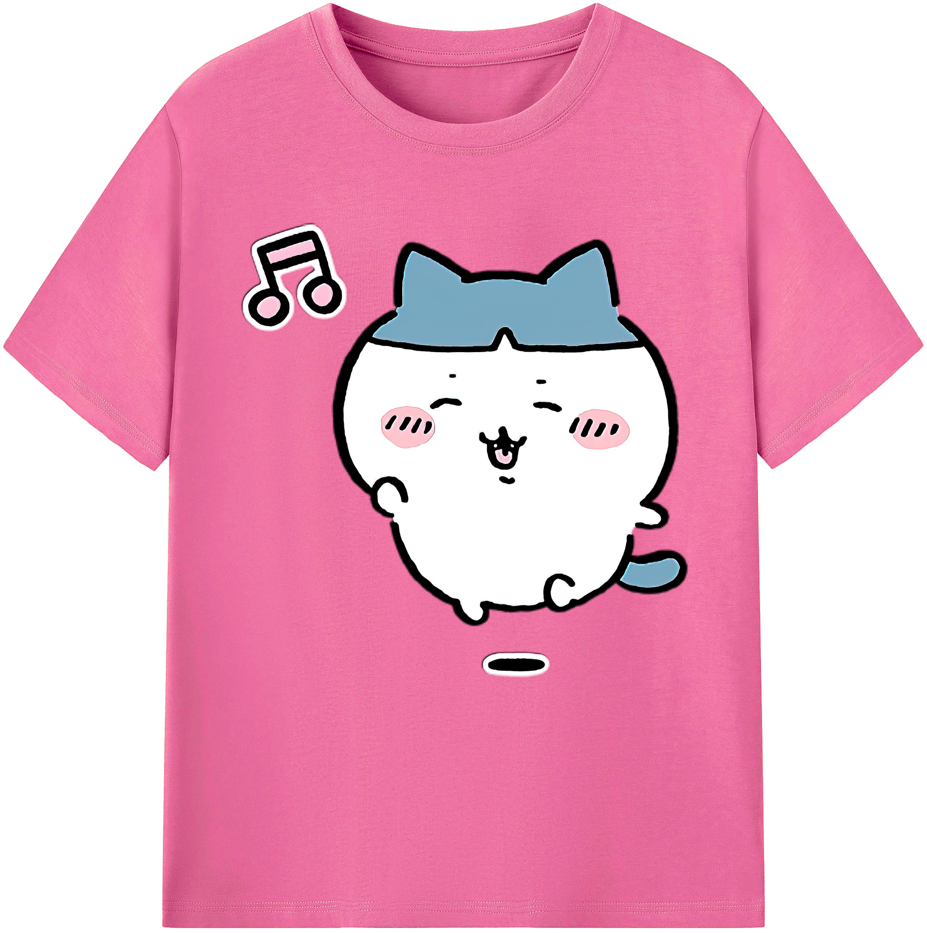（画像用） ちいかわ ハチワレ Chii-kawa hachiware レディースカジュアルプリントTシャツ（綿100％）